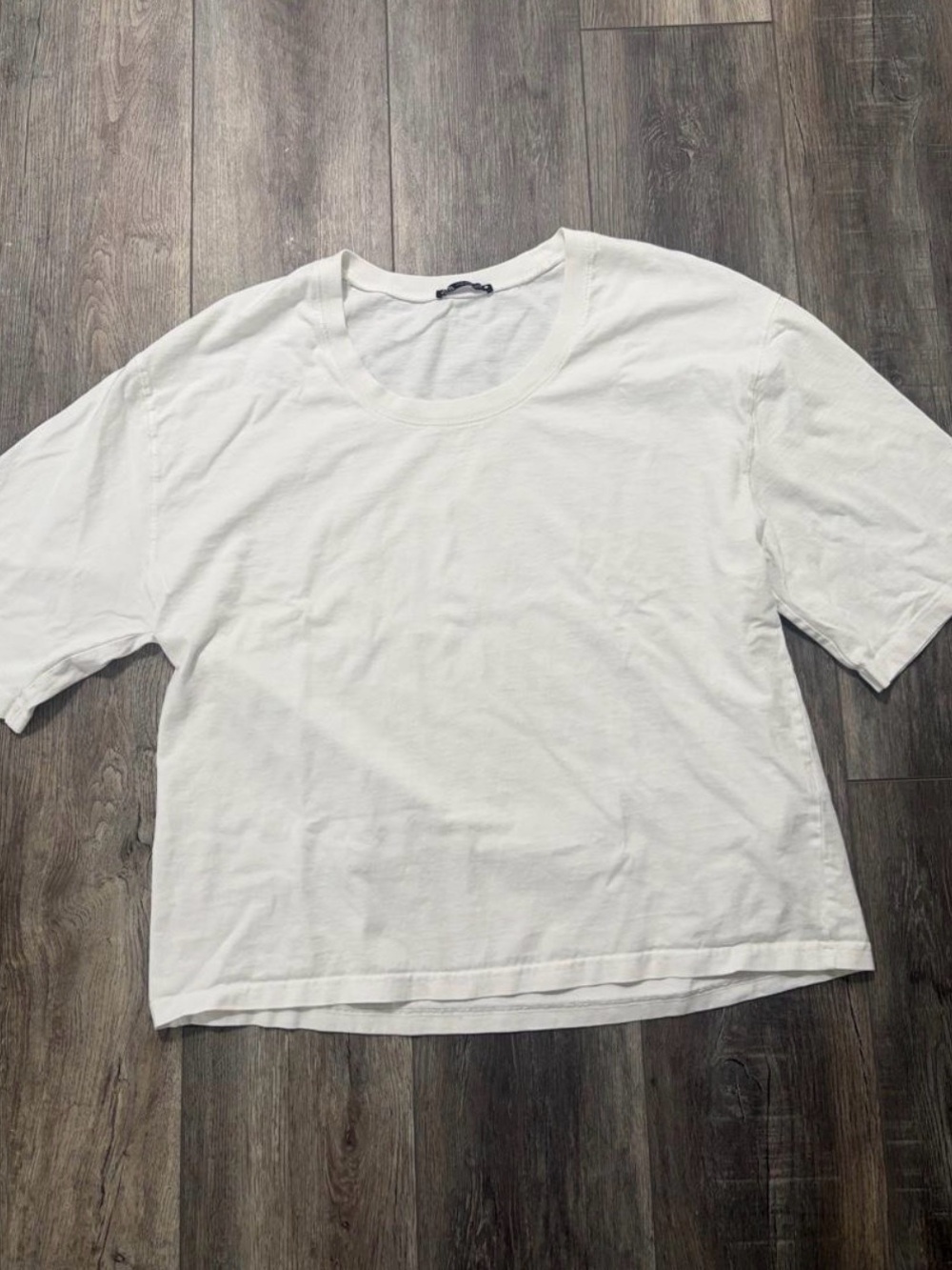 Zara White Short Sleeve Crewneck Tee